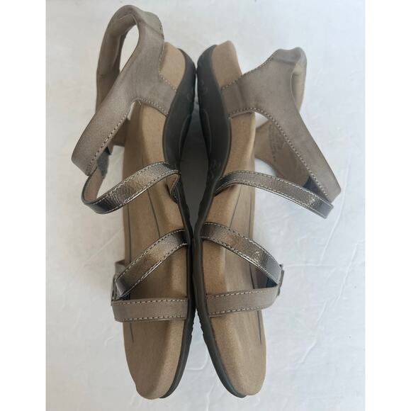 AETREX JESS Smoke Brown Adjustable Quarter Strappy Orthopedic Comfort Sandals 10 - Picture 5 of 11